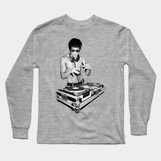 DJ Bruce Lee Remastered V1 - Black and white Long Sleeve T-Shirt by jonathanptk